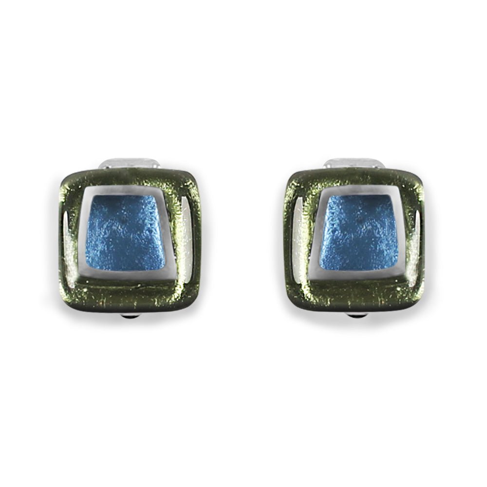 Pear Irregular Squares Clip Earrings | The Jewellery Stop