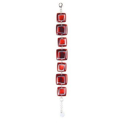 Burgundy Irregular Squares Bracelet | The Jewellery Stop