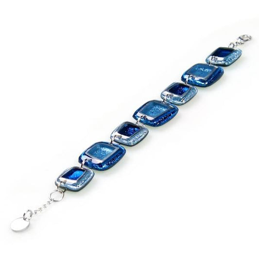 Navy Irregular Squares Bracelet | The Jewellery Stop