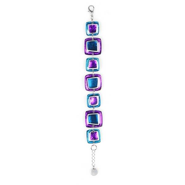 Peacock Irregular Squares Bracelet | The Jewellery Stop