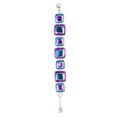 Peacock Irregular Squares Bracelet | The Jewellery Stop