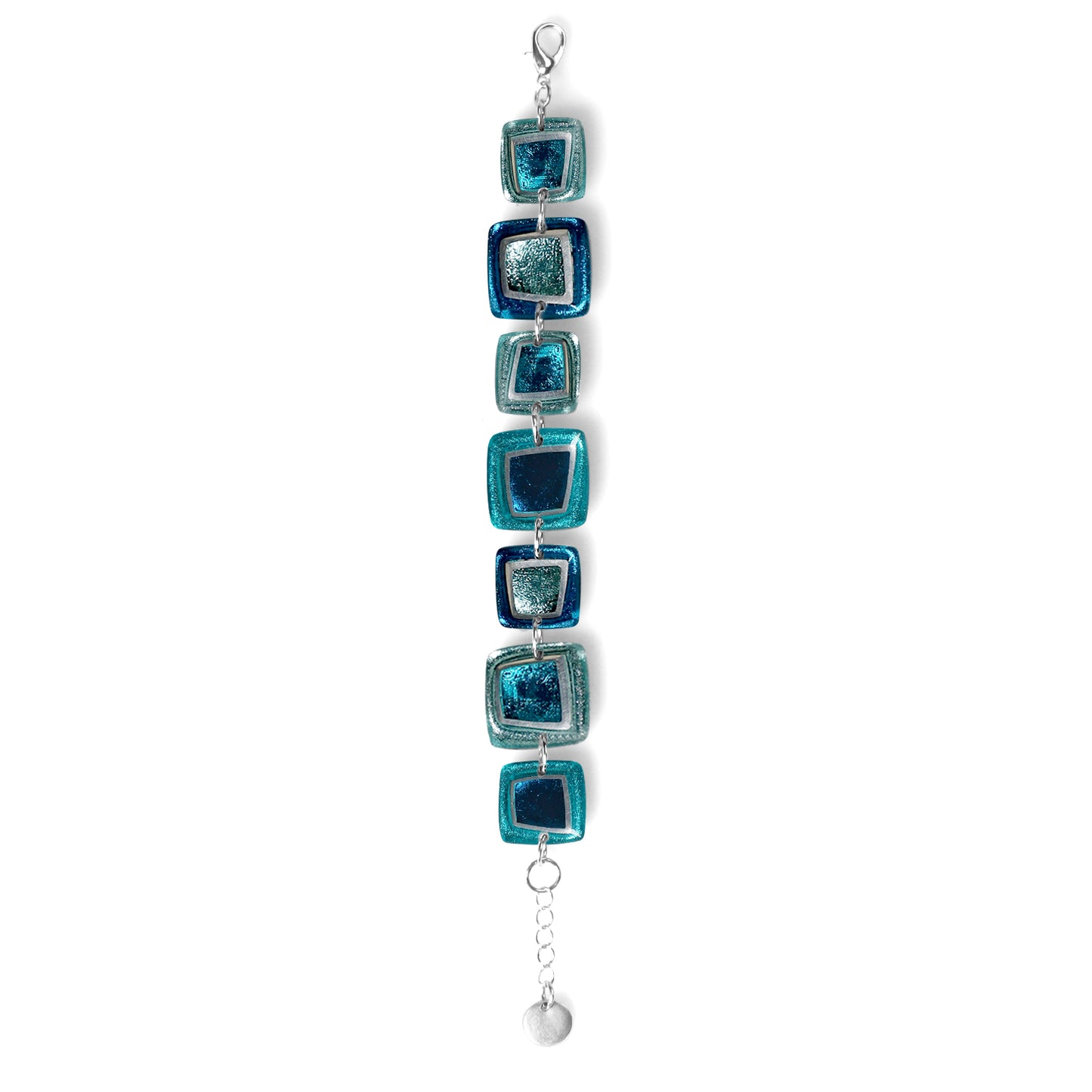 Teal Irregular Squares Bracelet | The Jewellery Stop