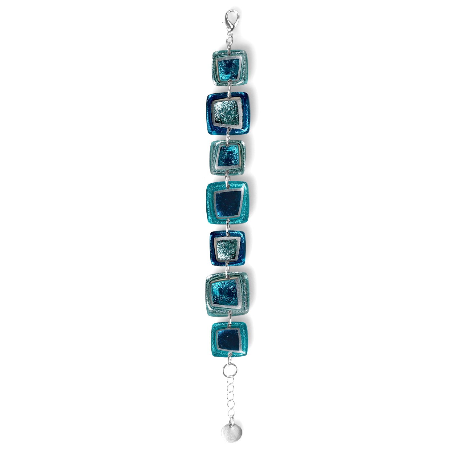 Teal Irregular Squares Bracelet | The Jewellery Stop