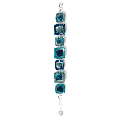 Teal Irregular Squares Bracelet | The Jewellery Stop