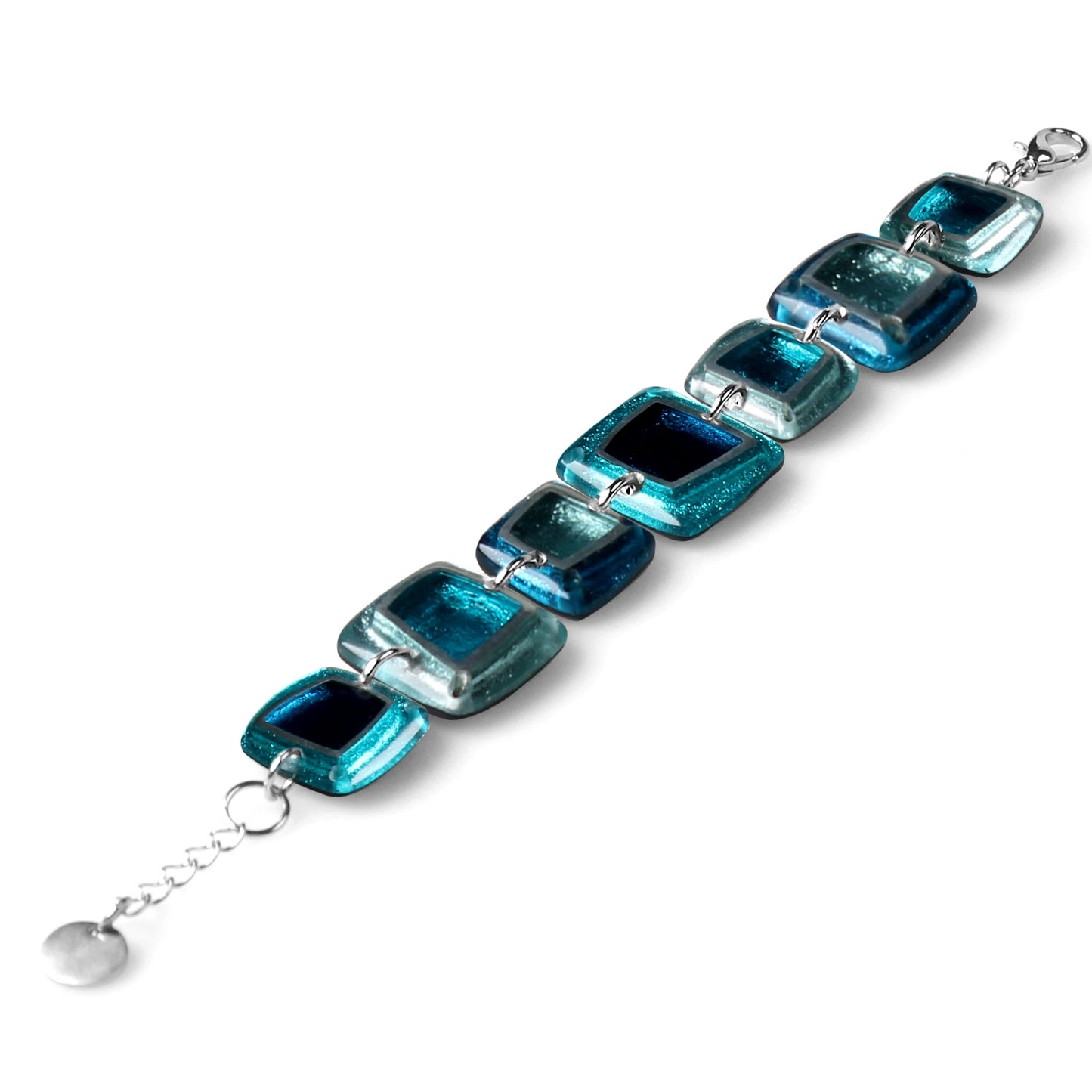 Teal Irregular Squares Bracelet | The Jewellery Stop