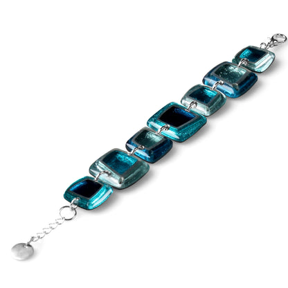 Teal Irregular Squares Bracelet | The Jewellery Stop