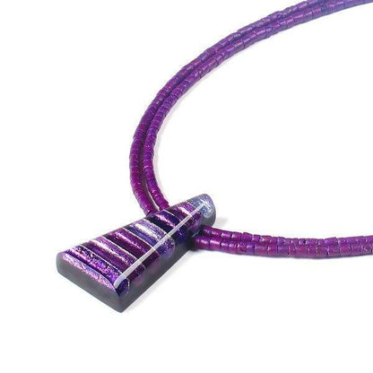 Purple Triangle Stripes Pendant on Coco