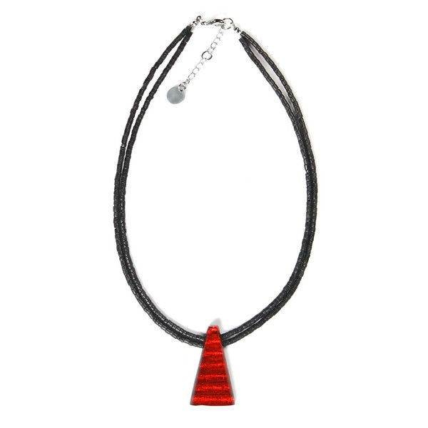 Red Triangle Stripes Pendant on Coco