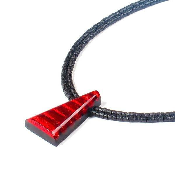 Red Triangle Stripes Pendant on Coco