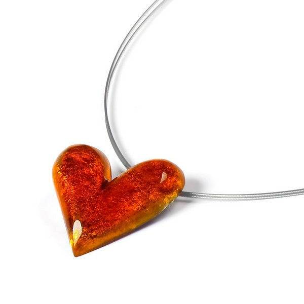 Amber Antique Heart Pendant