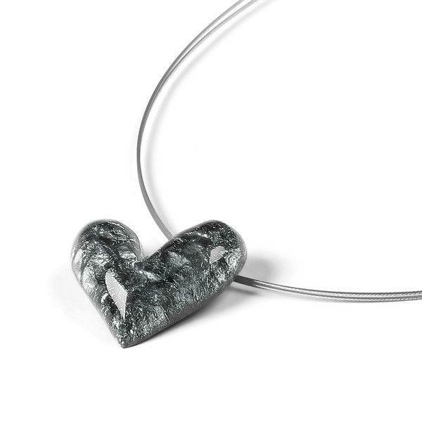 Grey Antique Heart Pendant
