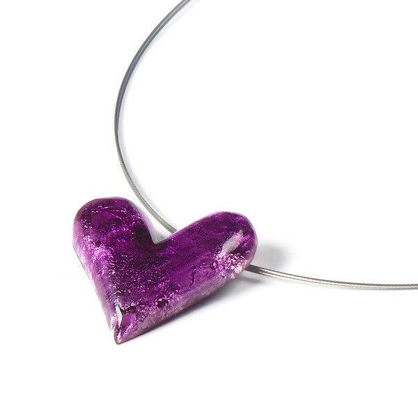 Purple Antique Heart Pendant