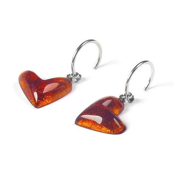 Amber Antique Heart Creole Earrings