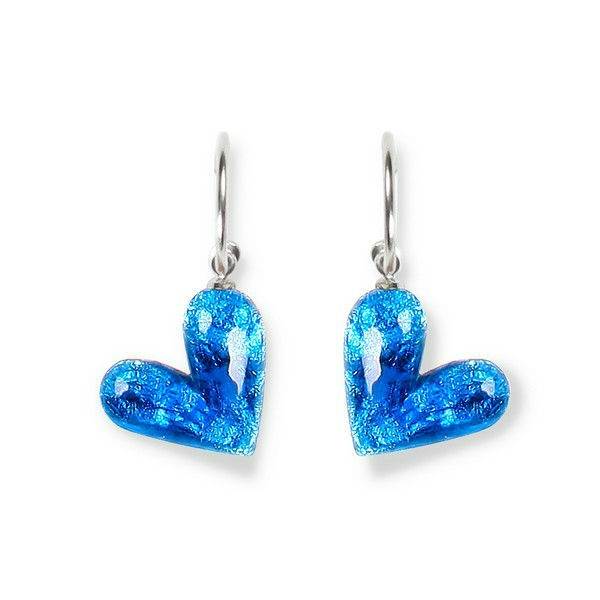 Navy Antique Heart Creole Earrings | The Jewellery Stop
