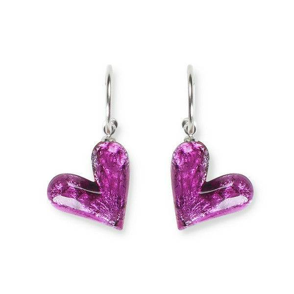 Purple Antique Heart Creole Earrings | The Jewellery Stop