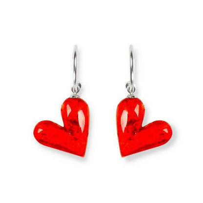 Red Antique Heart Creole Earrings | The Jewellery Stop