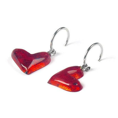 Red Antique Heart Creole Earrings | The Jewellery Stop