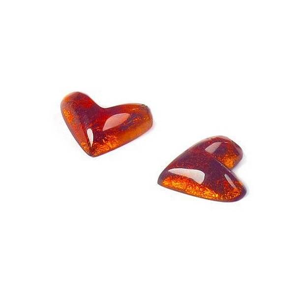 Amber Antique Heart Stud Earrings