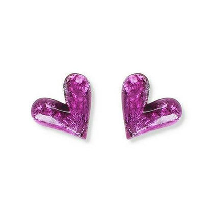 Purple Antique Heart Stud Earrings | The Jewellery Stop