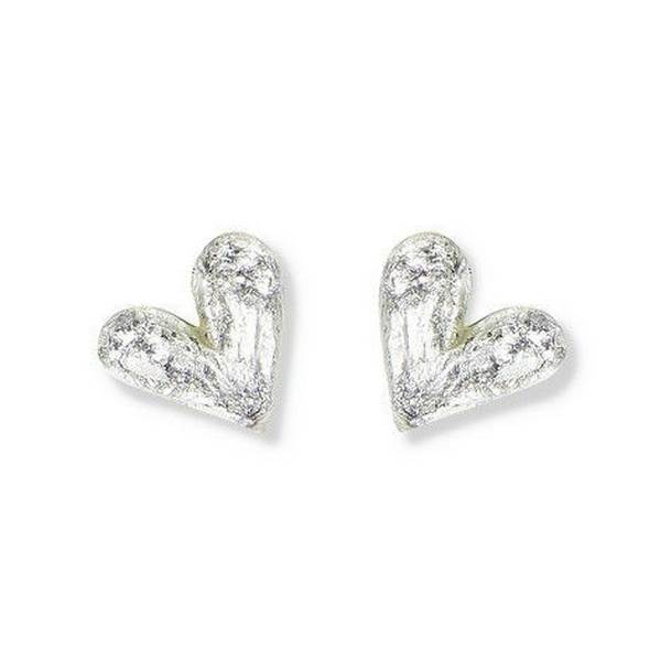 Silver Antique Heart Stud Earrings | The Jewellery Stop