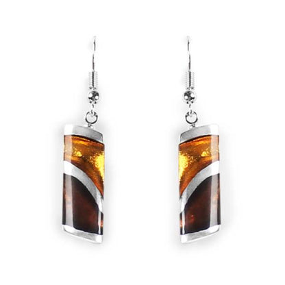 Mustard Wave Stripe fish Hook Earrings | The Jewellery Stop