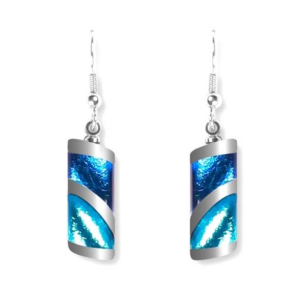 Ocean Wave Stripe fish Hook Earrings | The Jewellery Stop