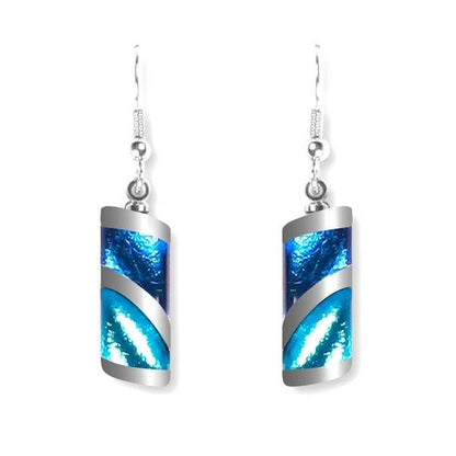 Ocean Wave Stripe fish Hook Earrings | The Jewellery Stop