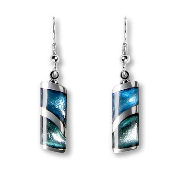 Ocean Mist Wave Stripe fish Hook Earrings | The Jewellery Stop