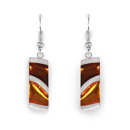 Paprika Wave Stripe fish Hook Earrings | The Jewellery Stop