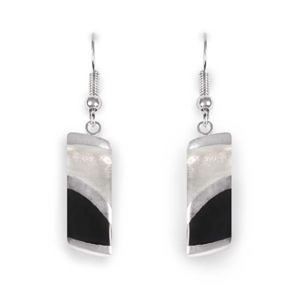 Silhouette Wave Stripe fish Hook Earrings | The Jewellery Stop