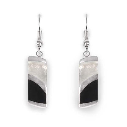 Silhouette Wave Stripe fish Hook Earrings | The Jewellery Stop