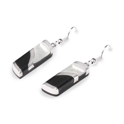 Silhouette Wave Stripe fish Hook Earrings | The Jewellery Stop