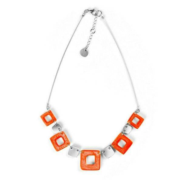 Orange Cubes Necklace