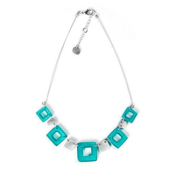 Teal Cubes Necklace