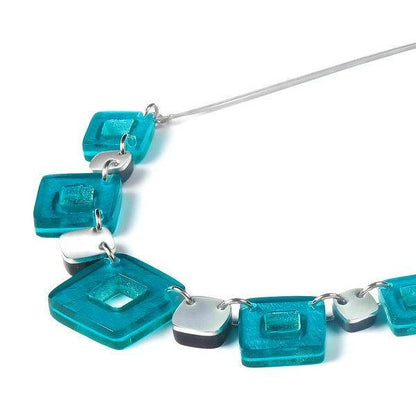 Teal Cubes Necklace