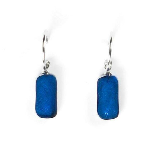 Navy Tiles Creole Earrings | The Jewellery Stop