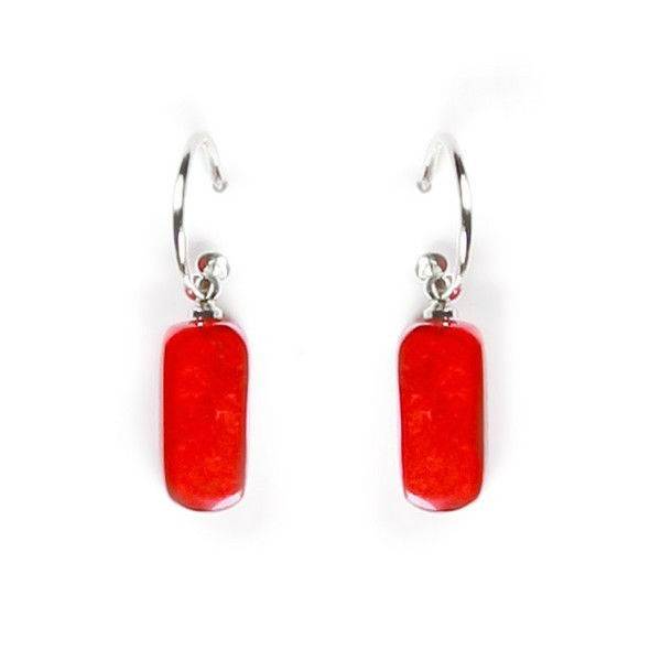 Red Tiles Creole Earrings | The Jewellery Stop
