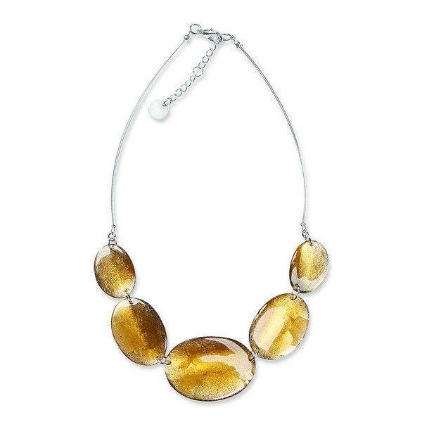 Gold Curved Ovals Necklace