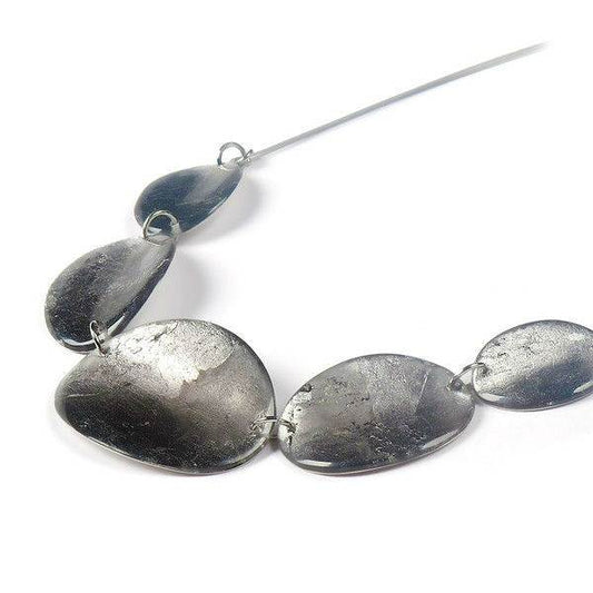 Grey Curved Ovals Necklace | The Jewellery Stop