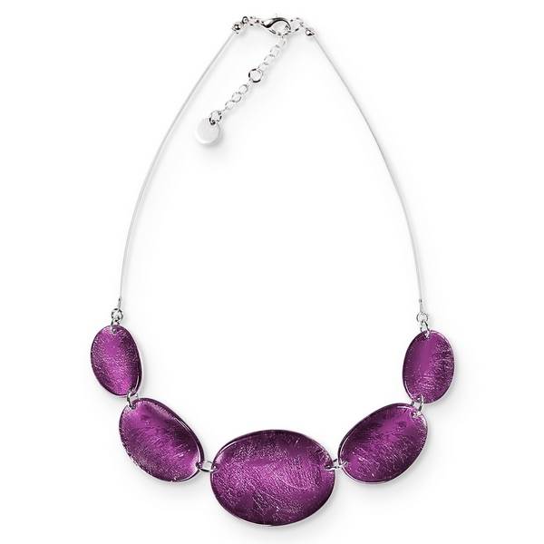Purple Curved Ovals Necklace