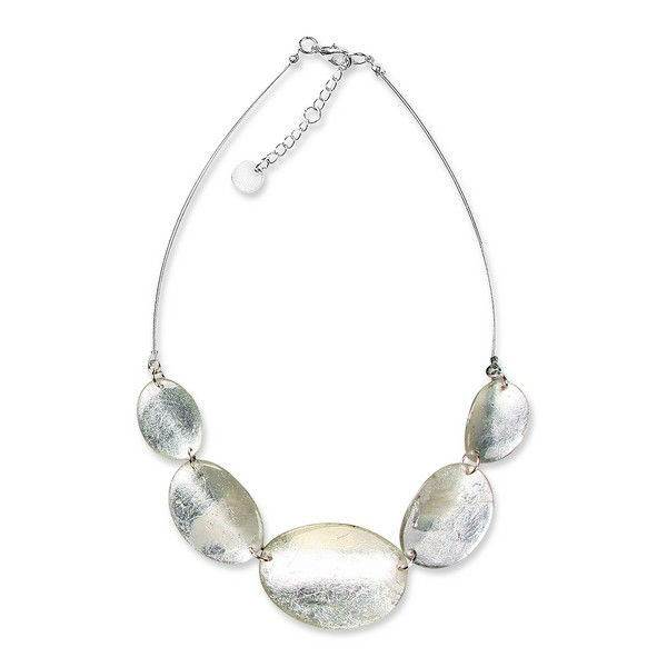 Silver Curved Ovals Necklace