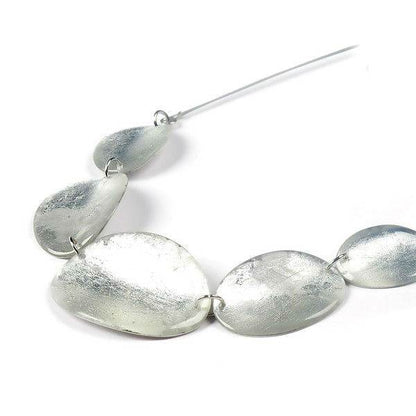 Silver Curved Ovals Necklace