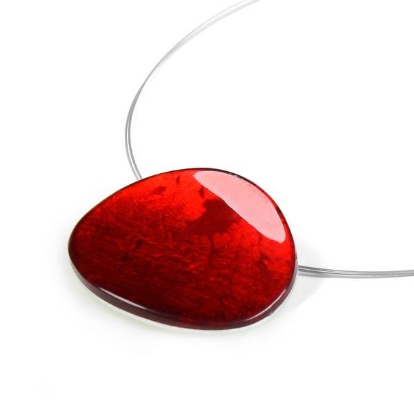 Red Curved Ovals Pendant