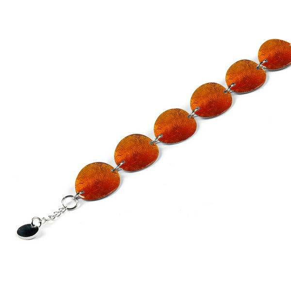 Orange Curved Ovals Bracelet | The Jewellery Stop