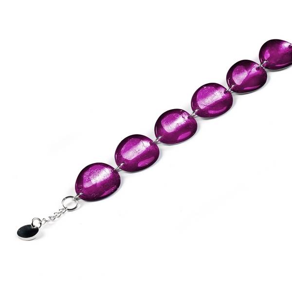 Purple Curved Ovals Bracelet | The Jewellery Stop