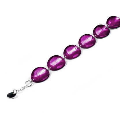 Purple Curved Ovals Bracelet | The Jewellery Stop