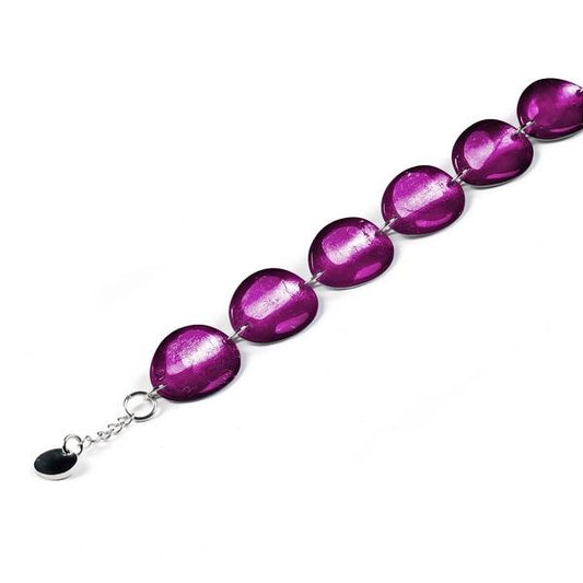 Purple Curved Ovals Bracelet | The Jewellery Stop