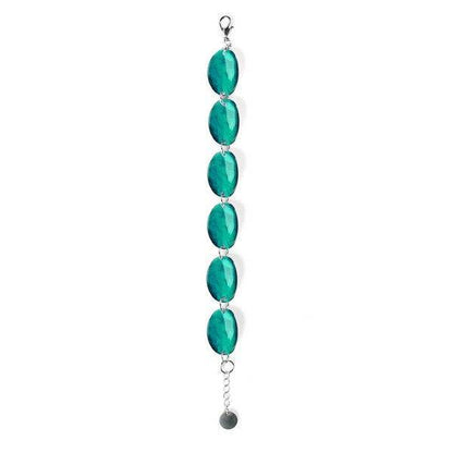 Teal Curved Ovals Bracelet | The Jewellery Stop