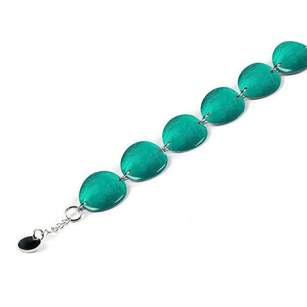 Teal Curved Ovals Bracelet | The Jewellery Stop