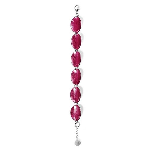 Wine Curved Ovals Bracelet | The Jewellery Stop